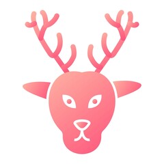 Vector Deer Glyph Gradient Icon Design