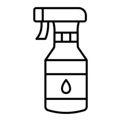 Spray Bottle Vector Outline Icon Isolated On White Background