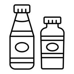 Condiments Vector Outline Icon Isolated On White Background