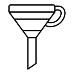 Funnel Vector Outline Icon Isolated On White Background