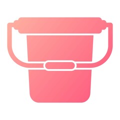 Vector Bucket Glyph Gradient Icon Design