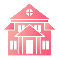 Vector Bungalow Glyph Gradient Icon Design