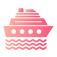 Vector Cruise Glyph Gradient Icon Design