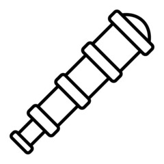 Spyglass  Vector Outline Icon Isolated On White Background