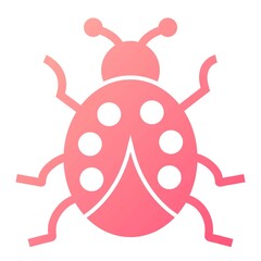 Vector Ladybug Glyph Gradient Icon Design