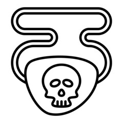 Eyepatch Vector Outline Icon Isolated On White Background