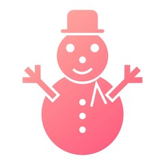 Vector Snowman Glyph Gradient Icon Design