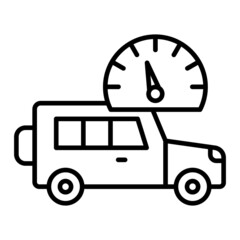 Cruise Control Vector Outline Icon Isolated On White Background