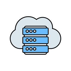 Cloud server Vector icon which is suitable for commercial work and easily modify or edit it

