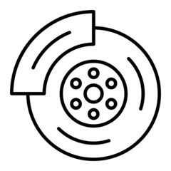 Brake Vector Outline Icon Isolated On White Background