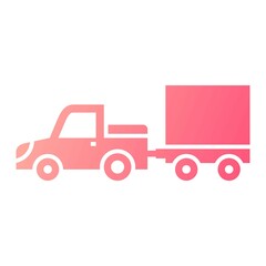 Vector Baggage Truck Glyph Gradient Icon Design