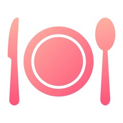 Vector Cutlery Glyph Gradient Icon Design