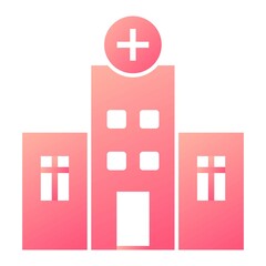 Vector Hospital Glyph Gradient Icon Design