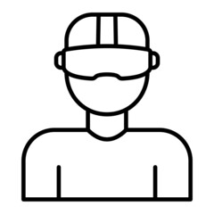 Virtual Vector Outline Icon Isolated On White Background