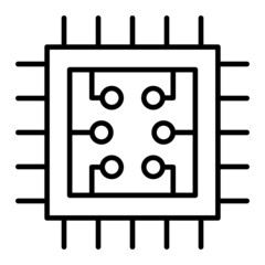 Cpu Vector Outline Icon Isolated On White Background