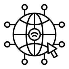 Internet Vector Outline Icon Isolated On White Background