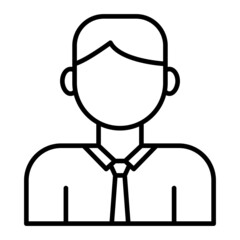 User Vector Outline Icon Isolated On White Background