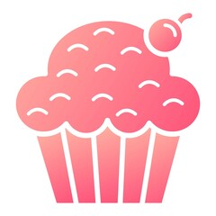 Vector Cupcake Glyph Gradient Icon Design