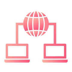 Vector Connected Glyph Gradient Icon Design