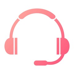 Vector Headphones Glyph Gradient Icon Design