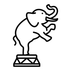 Elephant Vector Outline Icon Isolated On White Background