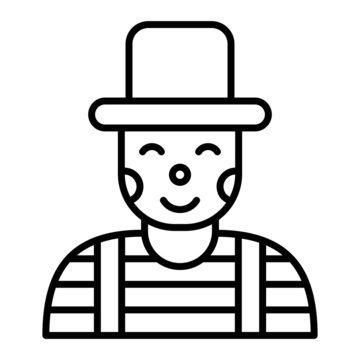 recommend clip art: Mime Vector Outline Icon Isolated On White Background