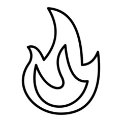 Obraz na płótnie Canvas Fire Vector Outline Icon Isolated On White Background