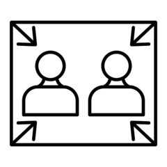 Assembly point Vector Outline Icon Isolated On White Background