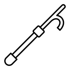 Hook Vector Outline Icon Isolated On White Background