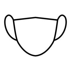 Mask Vector Outline Icon Isolated On White Background