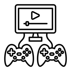 Battle Vector Outline Icon Isolated On White Background