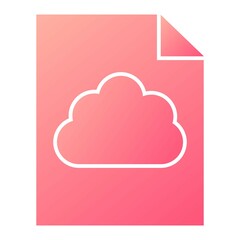  Vector Cloud File Glyph Gradient Icon Design