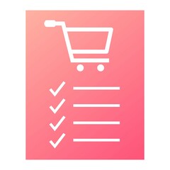 Vector Shopping List Glyph Gradient Icon Design