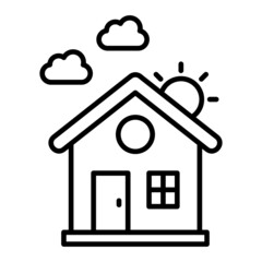 Morning Vector Outline Icon Isolated On White Background