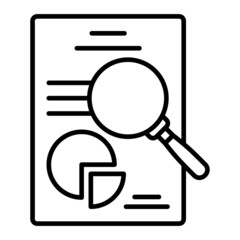 Analysis Vector Outline Icon Isolated On White Background