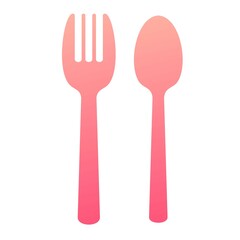 Vector Fork Spoon Glyph Gradient Icon Design
