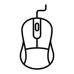 Fototapeta premium Computer Mouse Vector Outline Icon Isolated On White Background