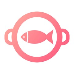 Vector Fish Cooking Glyph Gradient Icon Design
