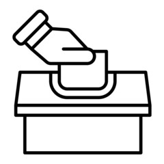 Vote Vector Outline Icon Isolated On White Background
