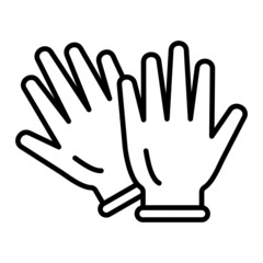 Rubber Gloves Vector Outline Icon Isolated On White Background