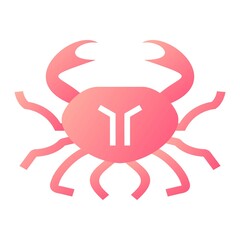 Vector Crab Glyph Gradient Icon Design