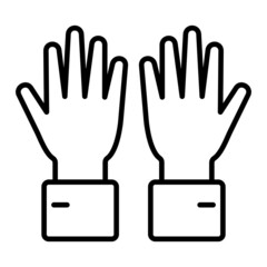 Hands Vector Outline Icon Isolated On White Background