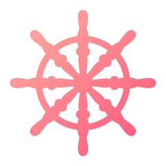 Vector Ship Wheel Glyph Gradient Icon Design