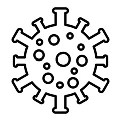 Obraz premium Coronavirus Vector Outline Icon Isolated On White Background