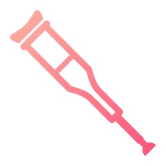 Vector Crutch Glyph Gradient Icon Design