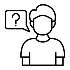 Confusion Vector Outline Icon Isolated On White Background