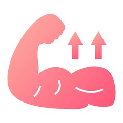 Vector Bicep Grow Glyph Gradient Icon Design