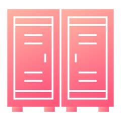 Vector Lockers Glyph Gradient Icon Design