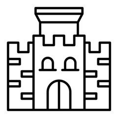 Great Wall Of China Vector Outline Icon Isolated On White Background