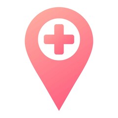 Obraz premium Vector Hospital Location Glyph Gradient Icon Design